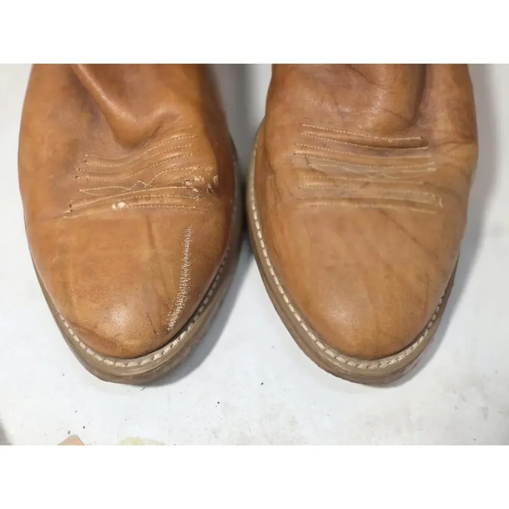 vintage acme western boots leather mens shoes pull on sz 15 EW